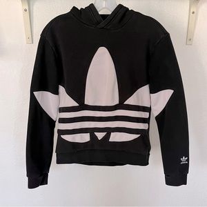 Adidas Big Trifoil Logo Hoodie, Black and White